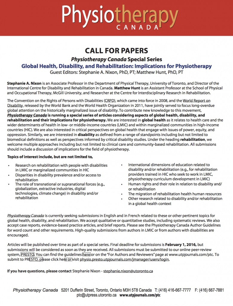 PTC Global Health - Call for Papers